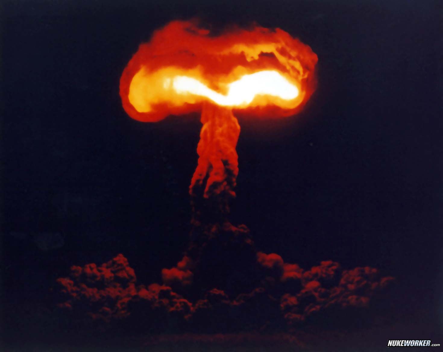 HOOD
HOOD, conducted at the Nevada Test Site on July 5, 1957 was a 74 kiloton device exploded from a balloon.

Operation Plumbob, number 93, highest yield NTS atmospheric test. 
Keywords: Nevada Test Site, Mercury, Nye County, Nevada NTS