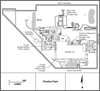 Pinellas Plant Map
The Plant's facilities occupy 715,000 square feet on almost 100 acres midway between Clearwater and St. Petersburg, Florida. They include special testing laboratories for evaluating gases, metals, ceramics, and other materials used in weapons production and for controlling the process parameters under which these materials are formed.
Keywords: Pinellas Plant Largo, Florida