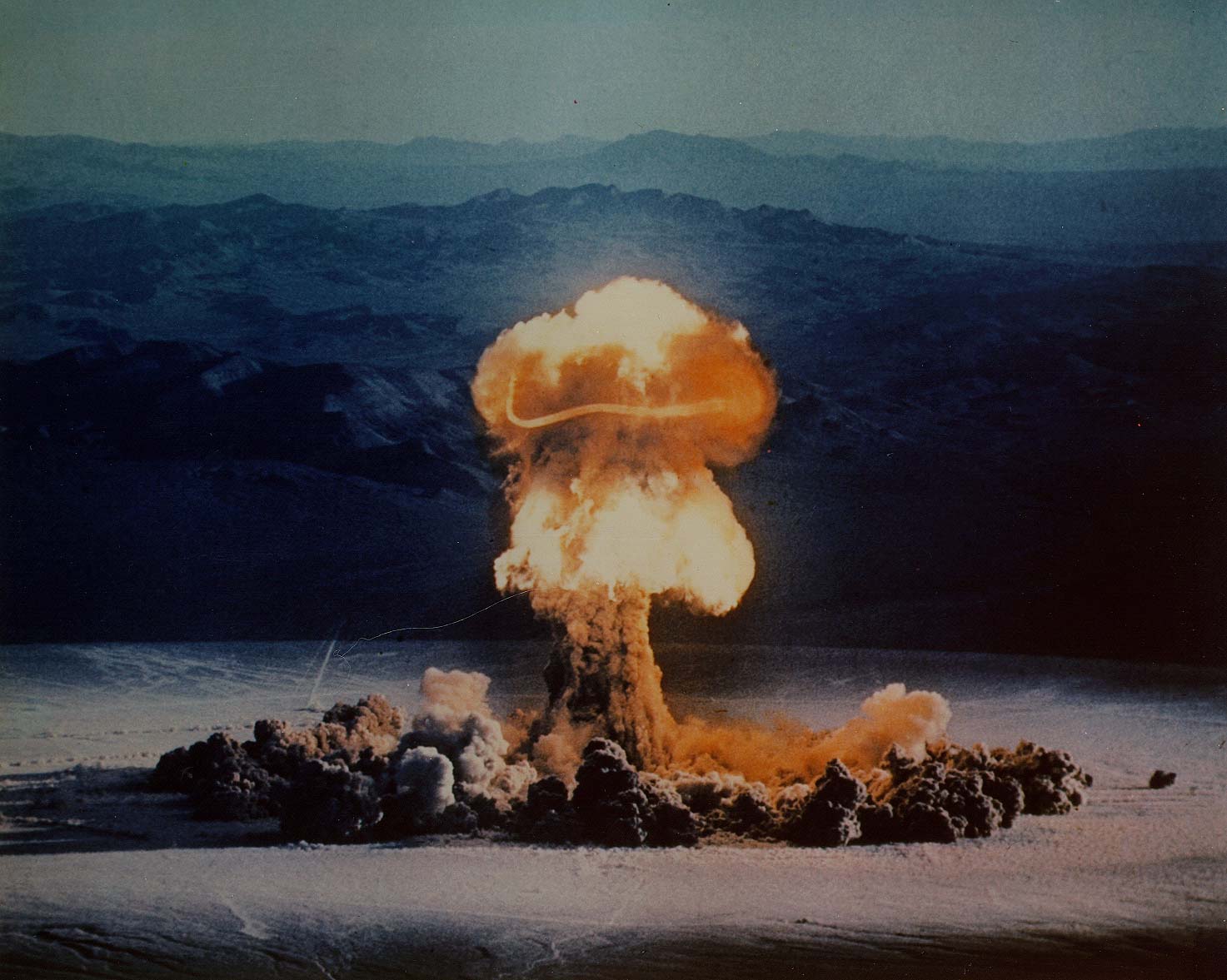 PRISCILLA
PRISCILLA was a 37 kiloton balloon shot fired June 24, 1957 at the Nevada Test Site

Operation Plumbob, number 91. 
Keywords: Nevada Test Site, Mercury, Nye County, Nevada NTS