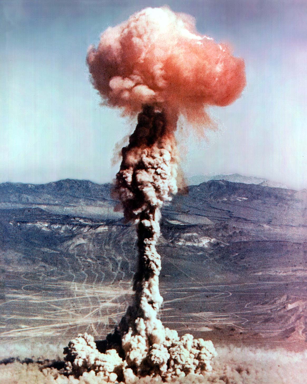 CHARLIE
CHARLIE a 14 kiloton device was dropped from a B-50 bomber on October 30, 1951 at Yucca Flat. The test, part of the Buster-Jangle series, was the eighth detonation at the Nevada Proving Grounds.
Keywords: Nevada Test Site, Mercury, Nye County, Nevada NTS