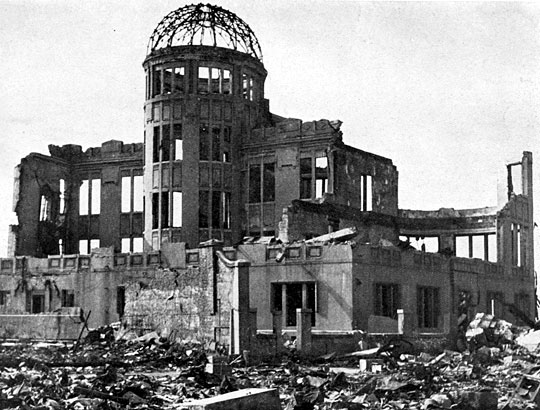 Atomic Bomb Dome
The ruins around the Industrial Promotion Hall, now known as the Atomic Bomb Dome.
