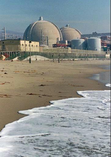 San Onofre Nuclear Generating Station
Surf rolls up on the beach in front the San Onofre Nuclear Generating Station Tuesday Nov. 12, 1996 at the San Onofre State Park in Southern California. A 1991 California Coastal Commision report found that the water used to cool the nuclear reators at the station was destroying kelp beds in the ocean adajcent to the plant. A coalition of enviromental groups is trying to get Southern California Edison which runs the station to stick to a deal that would mitigate the damage to the enviroment. 
Keywords: San Onofre Nuclear Generating Station Power Plant SONGS