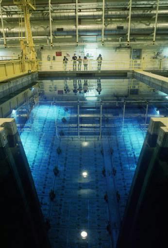 Idaho National Engineering and Environmental Laboratory
High level nuclear materials such as spent fuel assemblies from navy vessels are stored in containers at the bottom of this deep pool prior to processing in this Oct. 1995 file photo at the Idaho National Engineering and Environmental Laboratory located in the desert west of Idaho Falls, Idaho. Later this July, a freighter en route from South Korea will slip through San Francisco's Golden Gate and travel to Idaho on a train carrying three casks containing highly enriched uranium.
Keywords: Idaho National Engineering Laboratory, Idaho Falls, Idaho INEL