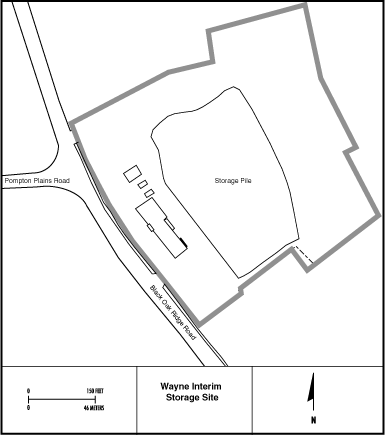 Wayne Interim Storage Site Map
Wayne Interim Storage Site (FUSRAP Site)

The Wayne Site is located about 3.2 kilometers (two miles) north of Wayne, New Jersey, in a highly developed area of Passaic County. The site is approximately 58 kilometers (36 miles) northwest of New York City. The W.R. Grace Company operated in the Wayne Township extracting rare earths from monazite ore and thorium between 1948 and 1971. Prior to 1960, radioactive thorium ores were placed in above ground piles. From 1960 to 1967, the thorium waste was buried in unlined pits. From 1967 to 1971, some of the waste was transported to Chattagnooga, TN. After production of materials was completed, partial decontamination of the site took place. The company covered the onsite disposal area and razed several buildings and burying the rubble. The remaining buildings were decontaminated and left intact. Vicinity properties that were contaminated via Sheffield Brook were also completely restored. EM completed this site as a part of the Formerly Utilized Sites Remedial Action Program (FUSRAP). The FUSRAP Program was transferred to the United States Army Corps of Engineers (USACE) in 1997, in accordance with the Energy and Water Development Appropriations Act. 
