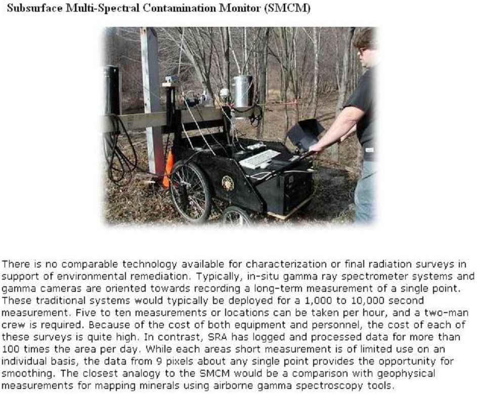 Subsurface Multi Spectral Contamination Monitor Cart
This cart can be used in rough terrain.

