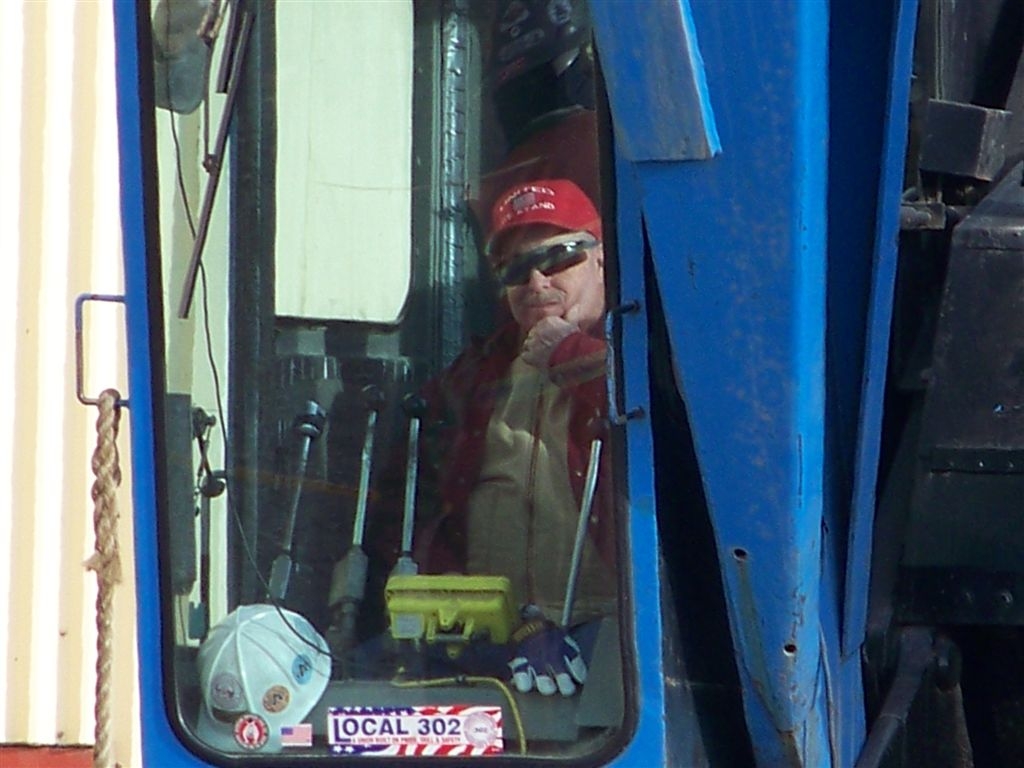 Hank, crane operator from 300 areas
late '08 and early '09, Hank did most of the crane work lifting pipe and loads from the 109N roof, 100N.
