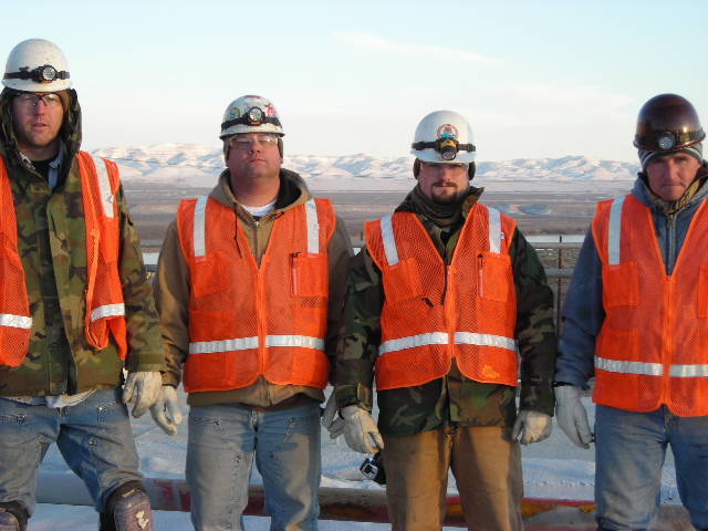 Intermech, 100N cocooning crew of 2008
Taken fall of 'o8, roof of 109N.  We have Todd Schmidt and his crew; Jack, Nate and Gary.
