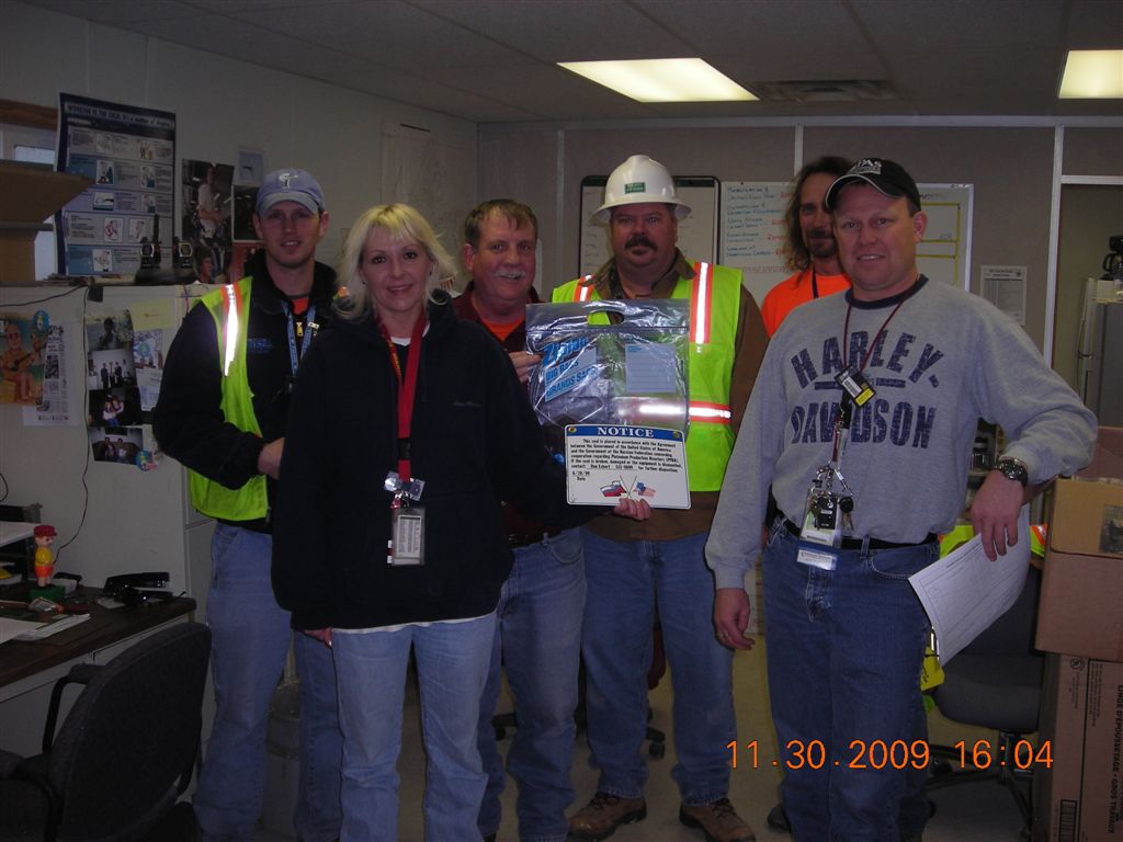 Mark Sims, RCT supervisor and his crew
L-R Johnny Holcombe, Debbie Poteet, Paul Vestal, Mark Sims (holding the PRRA tag), Greg Eppling and Jeff Powell.
