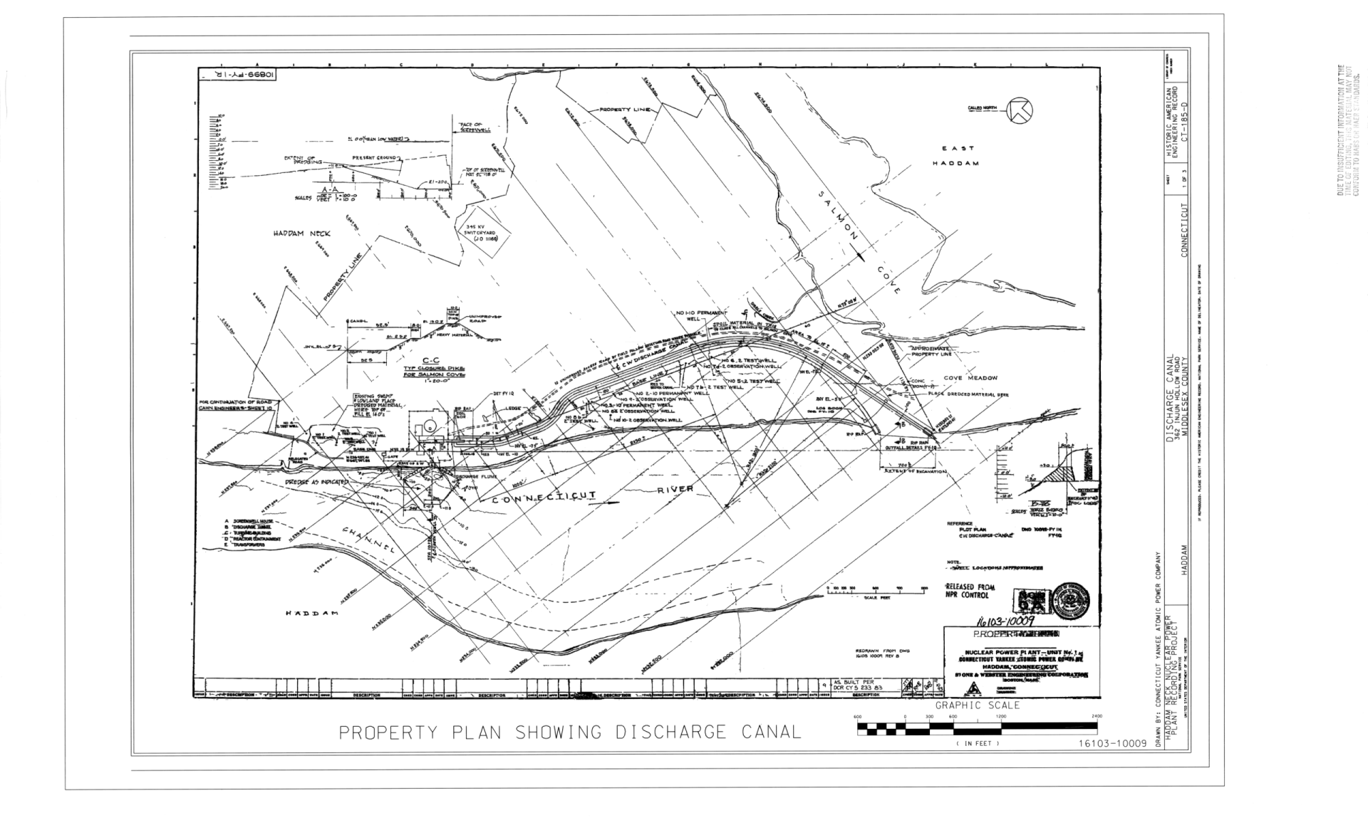 Property Plan Showing Discharge Canal - Haddam Neck Nuclear Power Plant, Discharge Canal, 362 Injun Hollow Road, Haddam, Middlesex County, CT HAER CT-185-D (sheet 1 of 3)
Keywords: Connecticut Yankee