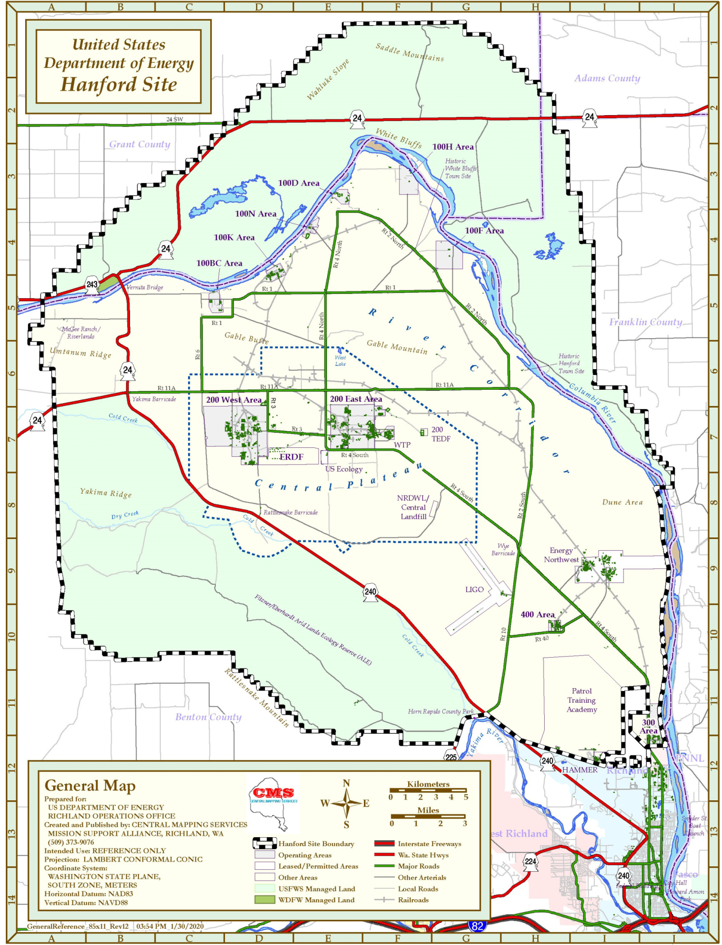 Hanford Site map
Keywords: Hanford
